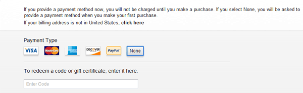 Enable None Payment option for iTunes
