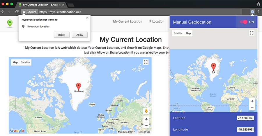 location change chrome current browser geolocation country map mac windows contents pc